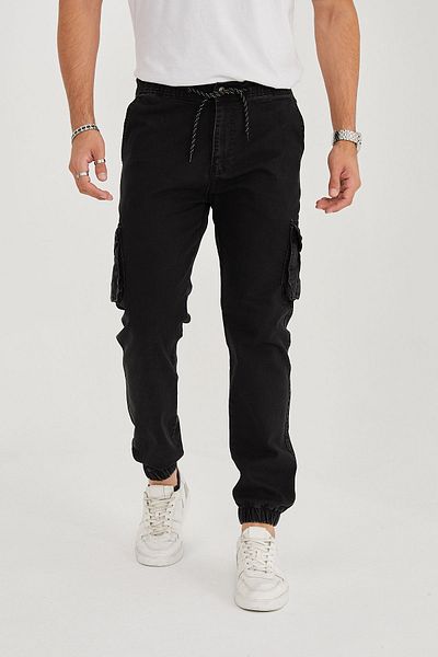 allymoda Men's Jeans Cargo Trousers Lycra Elastic Legs ALLY-209