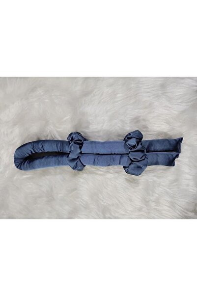 elvin aksesuar Koyu Mavi Renk Isısız Saç Şekillendirici Saç Sosisi Saten Toka Seti