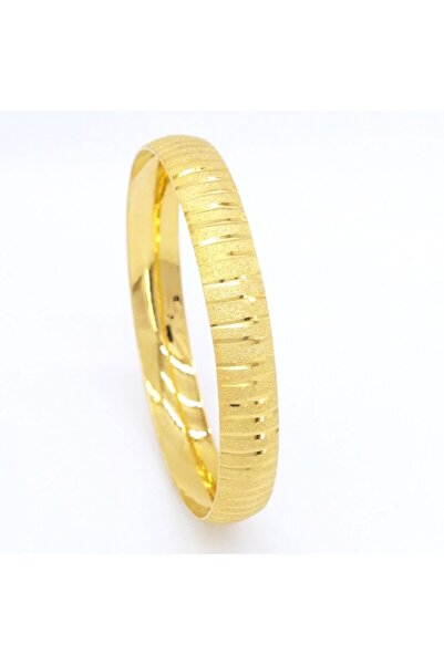 FerizZ 22 Ayar Altın Kaplama İmitasyon Çizgili Bilezik 1 cm BLZ-3005