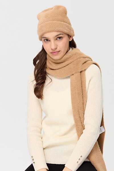 Desen Triko Women's Knitwear Aphrodite Beret Camel