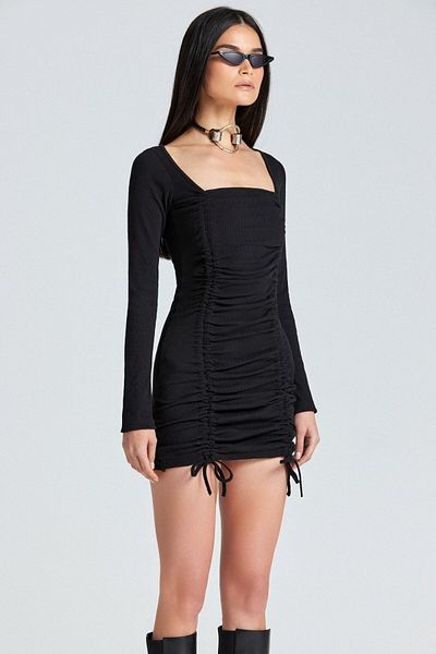 boutiquen 1476 Rochie din velur adunat din dantelă