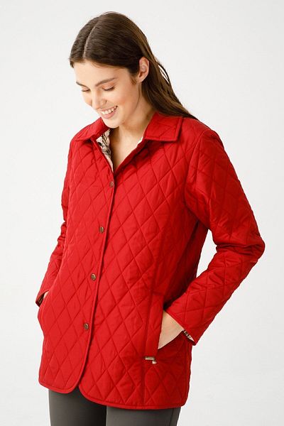 Desen Triko Women's Quilted Araboy Jacket 1-6 Red