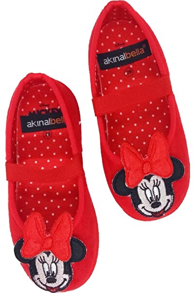 AkınalBella Girl's Red Mickeymouse Home Nursery Shoes Slippers