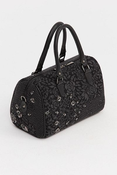 Desen Triko Tricotaj de damă geantă florală neagră