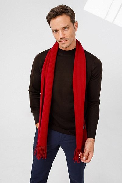 Desen Triko Men's Plain Wool Scarf