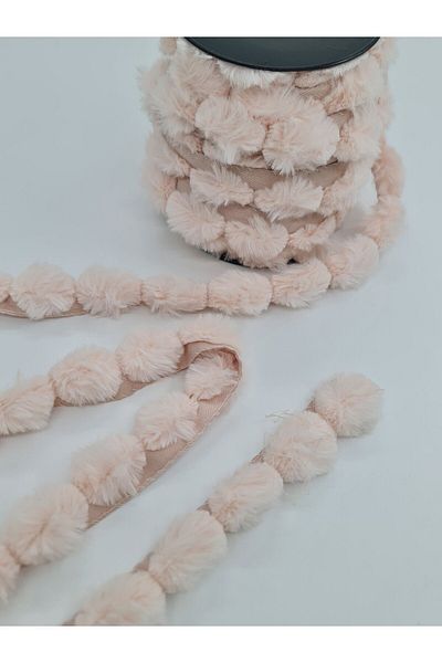 ÜNSALAN HOBİ 1 Meter Plush Pompom Strip - Metrelik Yavruağzı