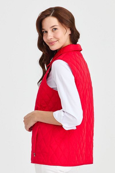 Desen Triko Women's Quilted Vest Red