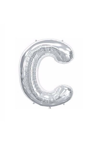 ikm balon 35 cm Small Silver Balloon - Letter C Foil