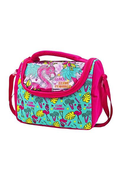 Wia Turquoise Palm Flamingo Thermos Lunch Bag
