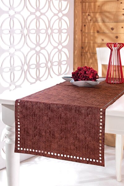 ÖZENEV Bordo Eliza Runner Amerikan Servis Masa Örtüsü 40x140 Cm