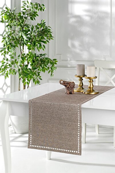 ÖZENEV Runner Amerikan Servis Masa Örtüsü 40x140 Cm Pudra Çift Taraflı