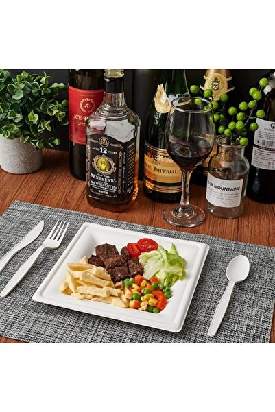 Genel Markalar Beyaz Kare Karton Tabak 25 Adet 20 Cm