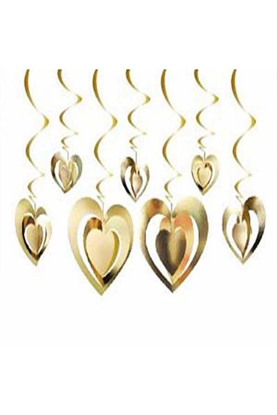 Partioutlet 3D Gold Heart Hanging Ornament