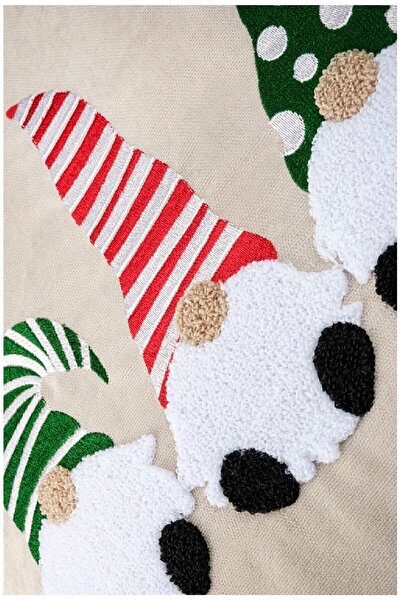 ÖZENEV Christmas Ruining Case - Beige Punch Pattern - Santa Claus Dwarf Punch