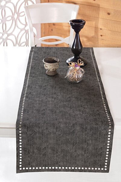 ÖZENEV Evine Özen Eliza Antrasit Runner Amerikan Servis Masa Örtüsü 40x140 cm