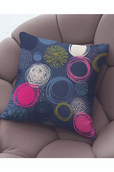 ÖZENEV Velvet 43x43 Cm Throw Pillow Cover Decorative Soft Living Room Ring Sea