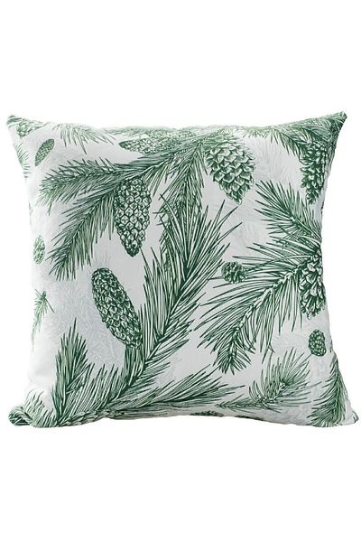 ÖZENEV 43X43 Christmas Throw Pillow Cover White Green New Year Christmas Tree Pine Tree Pine Cone