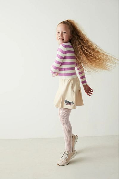 Penti Girl's Light Pink Patterned Pantyhose