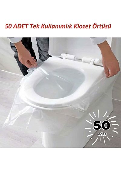 MAİN SHOP 50 Pieces Disposable Toilet Seat Cover Transparent M-121