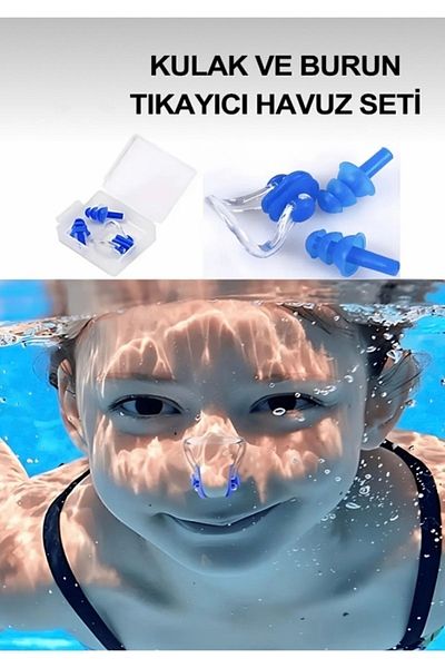 MAİN SHOP مجموعة سدادات الأذن والأنف للسباحين مجموعة سدادات الأذن والأنف البحرية M-218
