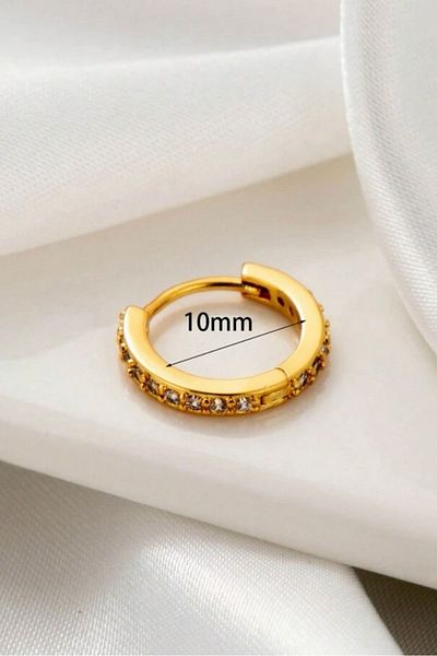 Doa Gold Ring Piercing with Stones 316L Surgical Steel