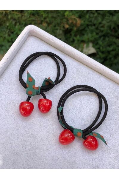 ella'nın çarşısı 2 τεμάχια Cherry πόρπη Ελαστική πόρπη που δένει