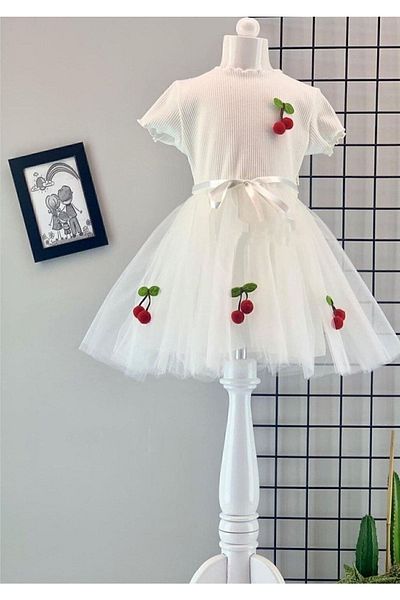 Veniem Λευκό φόρεμα με Cherry Tutu