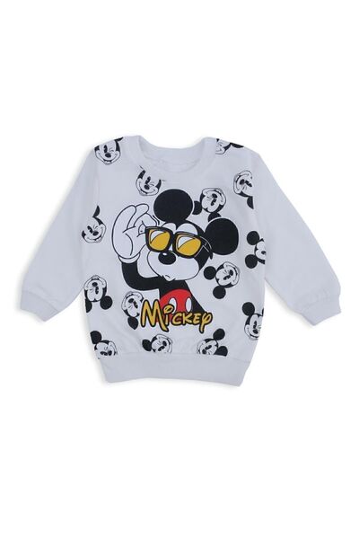 Bebelop Erkek Çocuk Mickey Mouse Gözlüklü Baskılı 2'Li Alt Üst Takım
