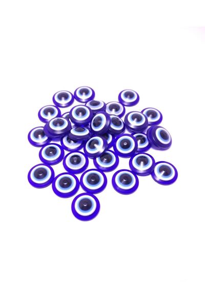 ella'nın çarşısı 50 τεμάχια 2 εκ. επίπεδες πλαστικές χάντρες του κακού ματιού...