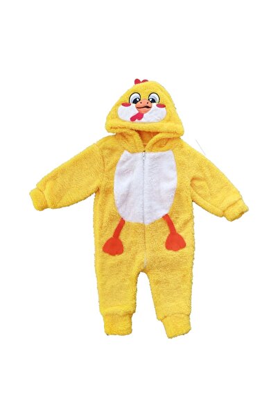 nurcix baby Bebelop Welsoft Civciv Welsof Peluşlu Tulum Erkek Ve Kız Çocuk 1- 3 Yaş