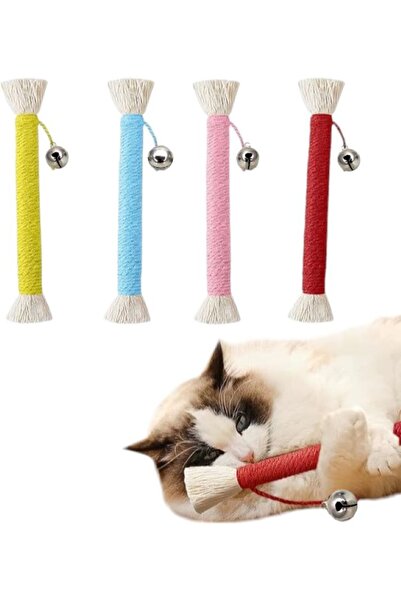 bite pet KEDİ CATNIPLİ KEMİRME HALATI DİŞ KAŞIYICI ZİLLİ