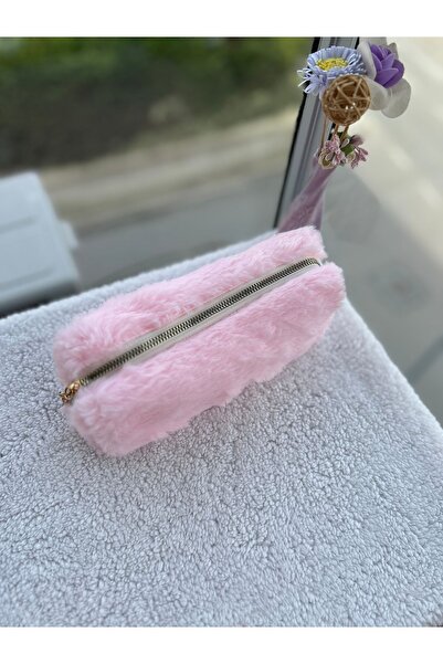 minyaturhayalim Pembe Peluş Kalemlik Boy Makyaj Ve Seyahat Çantası