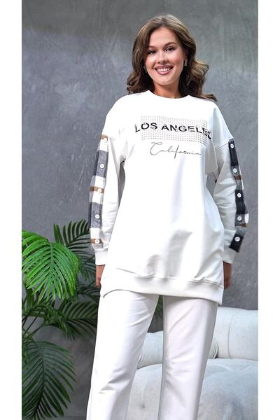 MVStore Σετ φούτερ Los Angeles με στάμπα και πέτρα με λεπτομέρειες - Γυναικεία