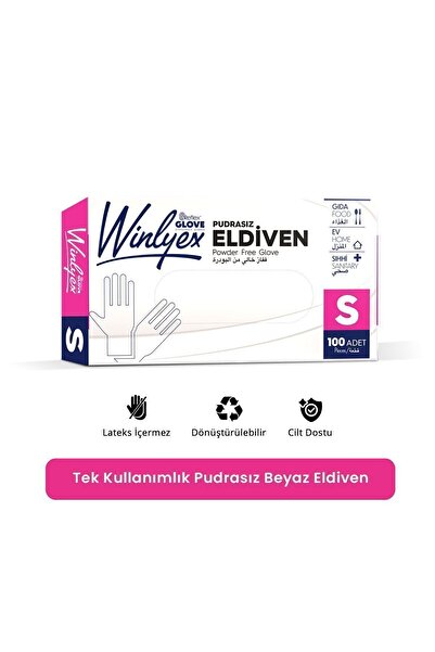 Reflex Winlyex Eldiven Reflex Winlyex Tek Kullanımlık Pudrasız Beyaz S Beden Eldiven 100’lü
