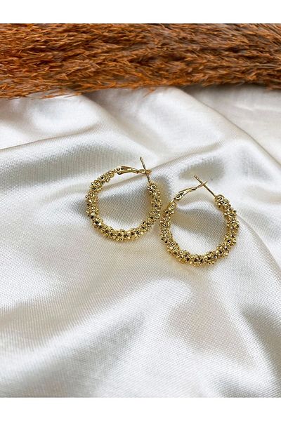 Eylülün Takısı Women's Gold Color Clip Hoop Earrings