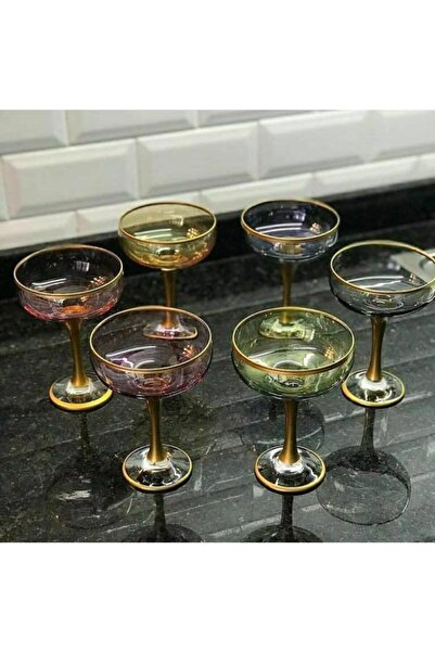 GÜRALLAR 6'lı El Dekoru Yaldızlı Cam Dondurmalık