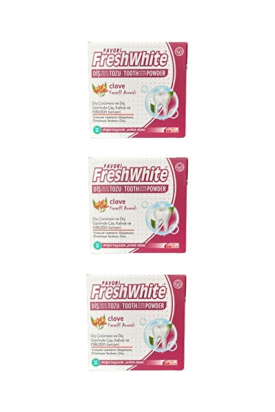 Fresh White Favori Karanfil Aromalı Diş Tozu 50g (3 Adet)