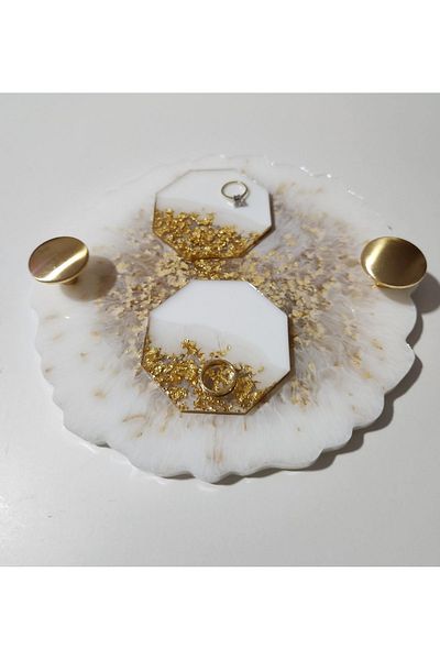 GultekinHediyelik 23 cm Epoxy Single Promise Tray
