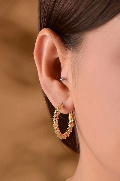 Eylülün Takısı Women's Gold Color Clip Hoop Earrings