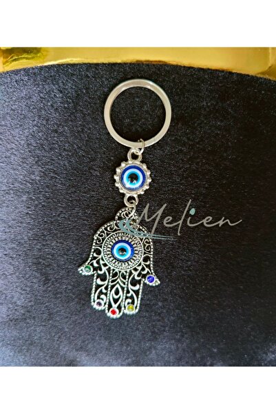 Malinka Taşlı Nazar Boncuklu Fatma Ana Eli Anahtarlık Araba Hediyelik Süs Eşy...
