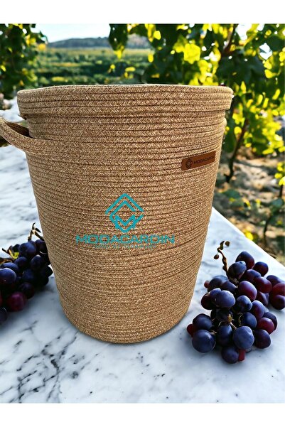 JÜTEX HOME Jute Wicker Toy Laundry Basket with Lid - Organizer
