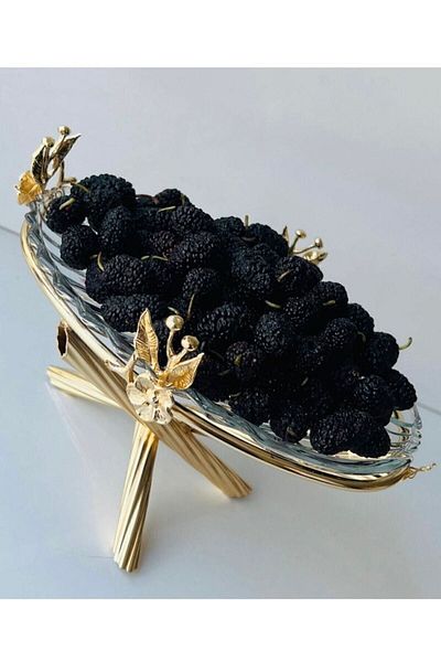 Kardelen Kristal Azade Copper Single Layer Presentation Snack Bowl