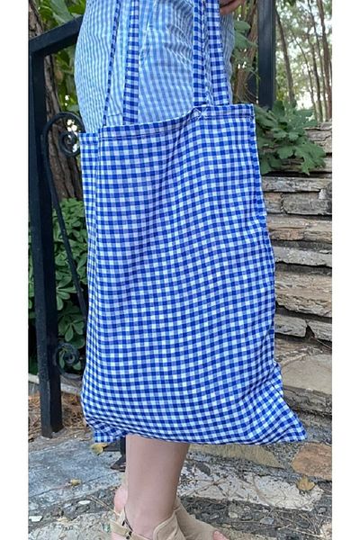 White Alamode Τσάντα ώμου με σχέδιο Gingham