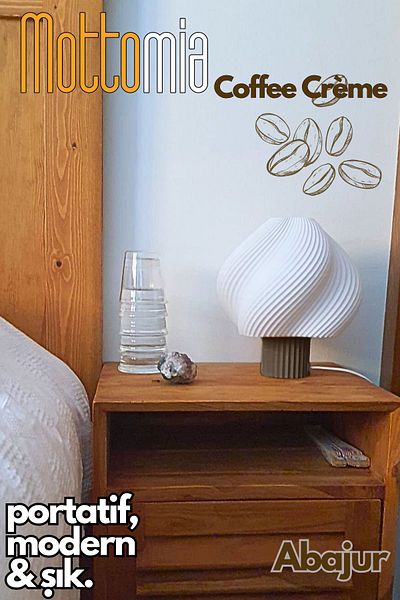 mottomia Brown Coffee Creame Cloud - Modern and Minimalist Decorative Lampshade, Wired Night and Table Lamp