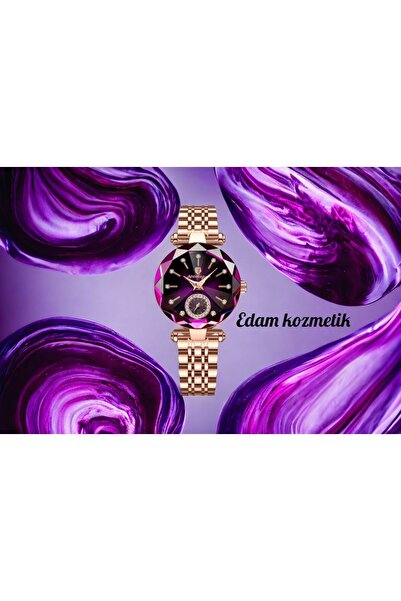 POEDAGAR Kadın Kol Saati 1. Sınıf Edam Kozmetik Kolye Hediyeli