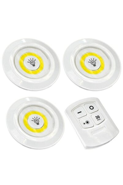 MoonsS Uzaktan Kumandalı 3 Lü Spot Led Lamba Kablosuz Pilli Işıldak