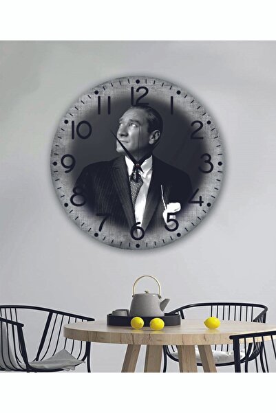 Bilge Lazer bilge Tasarım ATATÜRK temalı Duvar Saati 35 x 35 CM