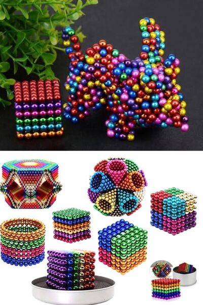 Keyfi Sepet 216 Adet 5mm Manyetik Top Seti Sihirli Mıknatıs Küp Yapı Oyuncak Stres Rahatlama Büyük Boy Eğlenceli
