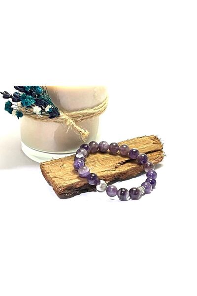Ayşe Melek Home Natural Amethyst Stone Bracelet - Spiritual and Energy Balancing