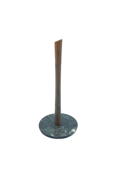 Woodcept Wooden Countertop Round Marble and Paper Towel Holder Napkin Holder Stand